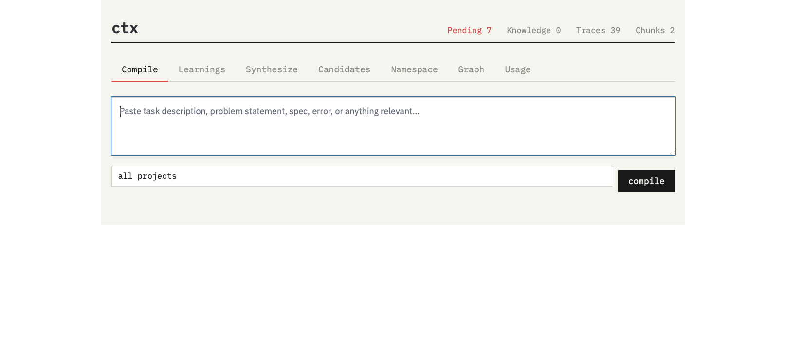 ctx dashboard screenshot